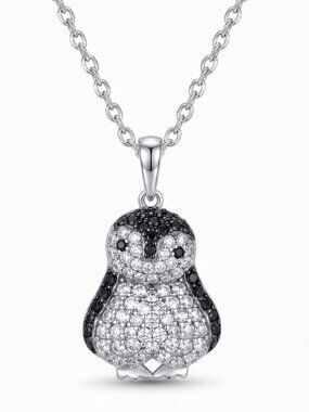 Penguin Necklace - 925 Sterling Silver Charmed Aroma Penguin Collection